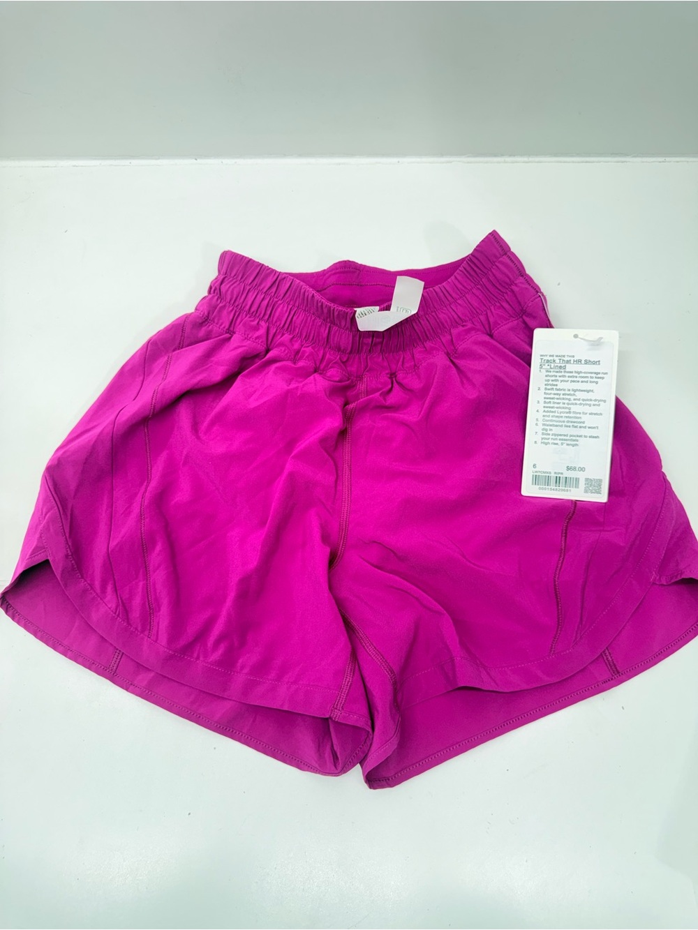 New Lululemon track that HR shorts 5” lined pink sz 6